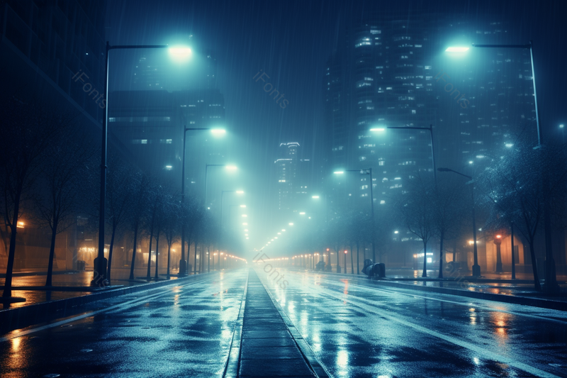 夜晚的城市公路摄影真实雨后的马路上,高清,摄影图,摄影图片,图片大全,摄影图免费下载